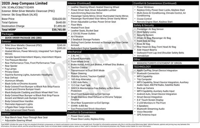 2020 Jeep Compass Limited's photo