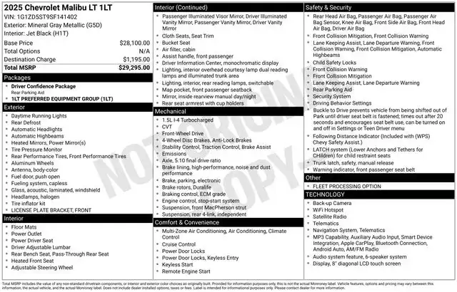 2025 Chevrolet Malibu 1LT's photo