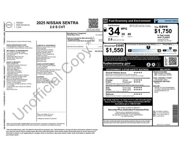 2025 Nissan Sentra S CVT's photo