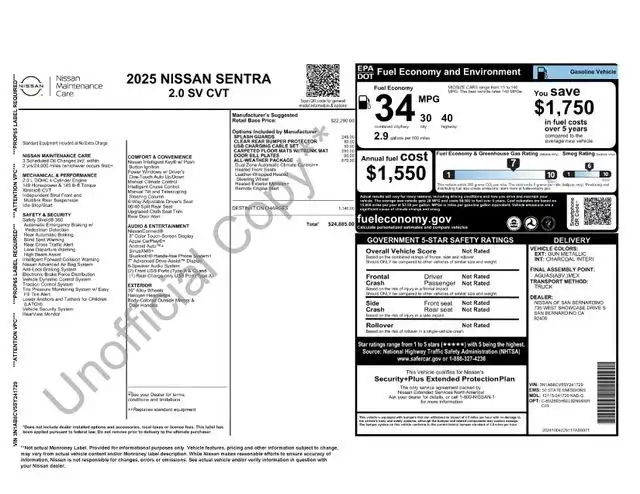 2025 Nissan Sentra SV CVT's photo