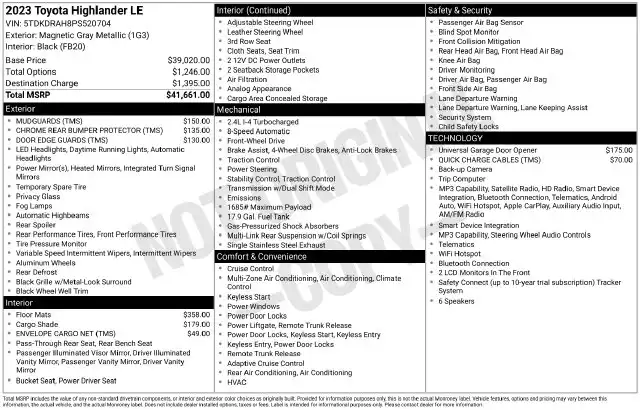 2023 Toyota Highlander LE FWD's photo
