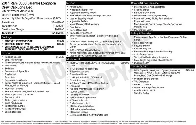 2011 RAM 3500 Laramie Longhorn 4X4 Crew Cab LWB DRW's photo