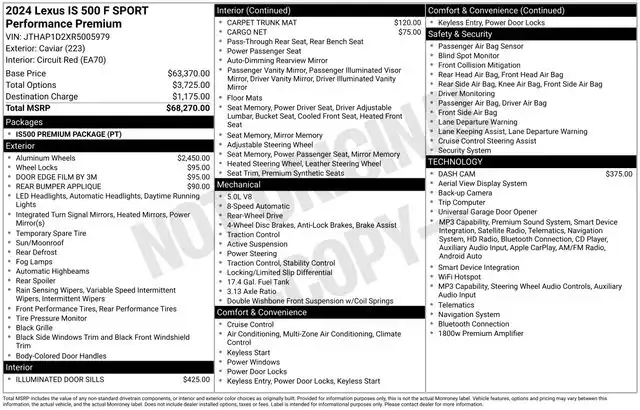 2024 Lexus IS 350 500 F SPORT PERFORMANCE PREMIUM RWD's photo