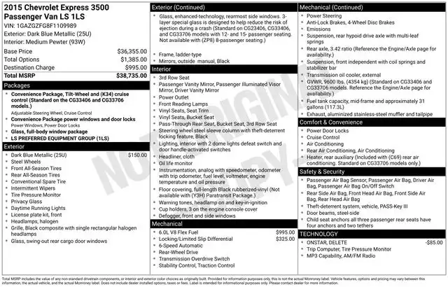 2015 Chevrolet Express 3500 LS Extended's photo