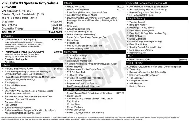 2023 BMW X3 xDrive30i's photo