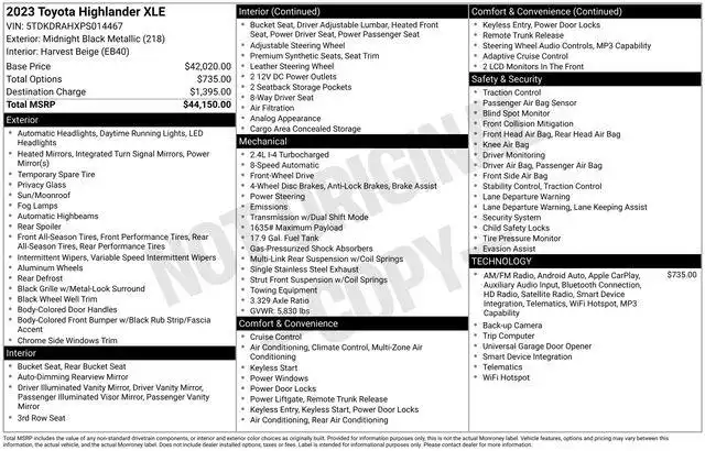 2023 Toyota Highlander XLE FWD's photo