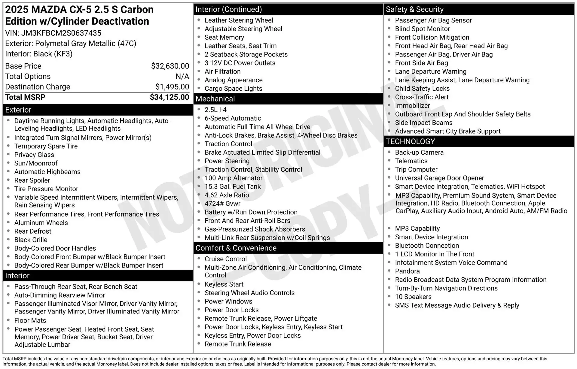 2025 Mazda CX-5 S Carbon Edition Auto AWD's photo
