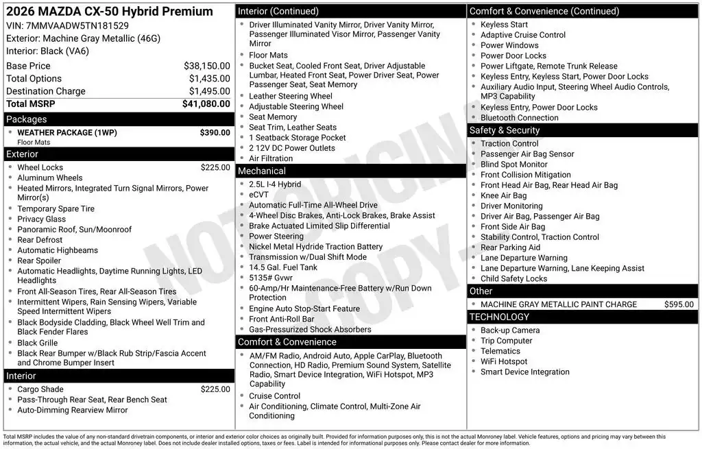 2026 Mazda CX-50 2.5 Hybrid Premium's photo