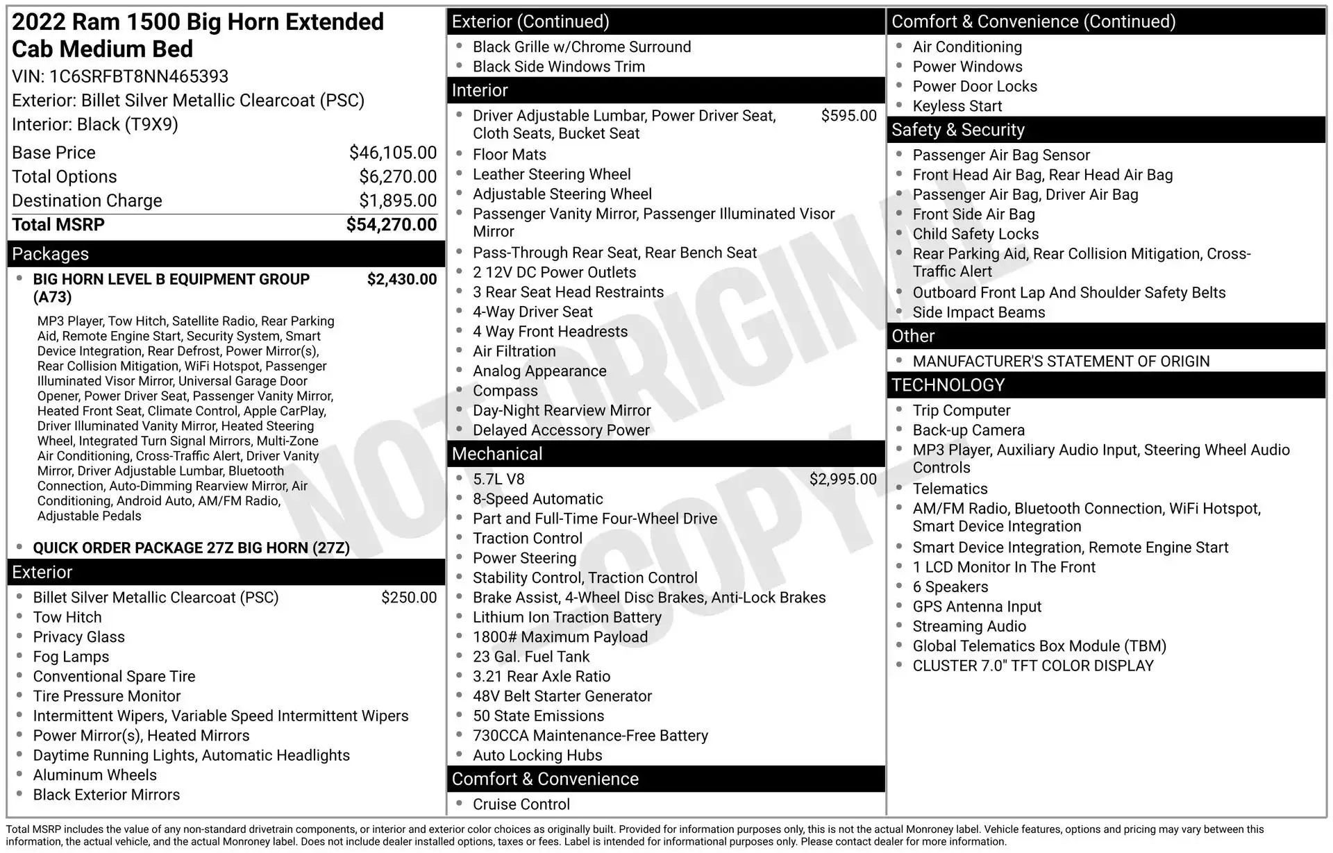 2022 RAM 1500 Big Horn/Lone Star 4x4 Quad Cab 6'4's photo