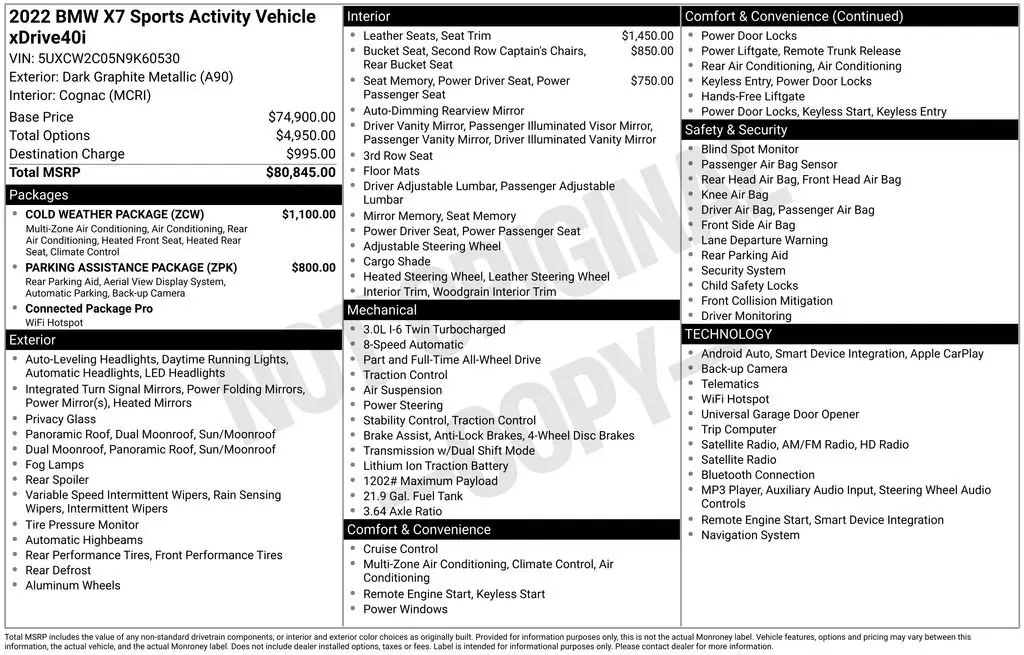 2022 BMW X7 xDrive40i photo 3