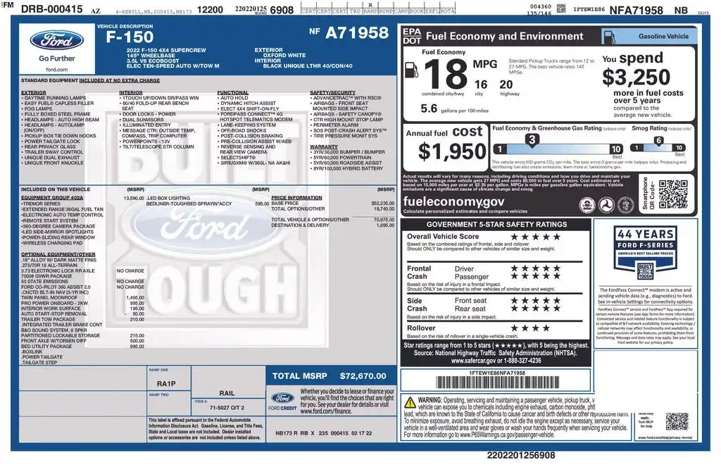 2022 Ford F-150 Tremor 4x4 SuperCrew 5-1/2 Box's photo