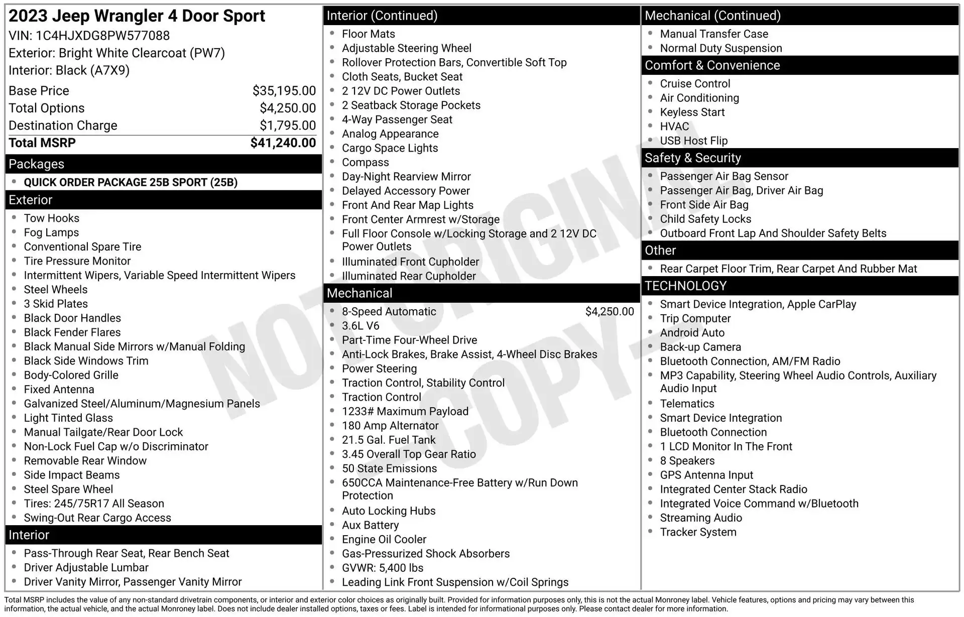 2023 Jeep Wrangler Sport's photo