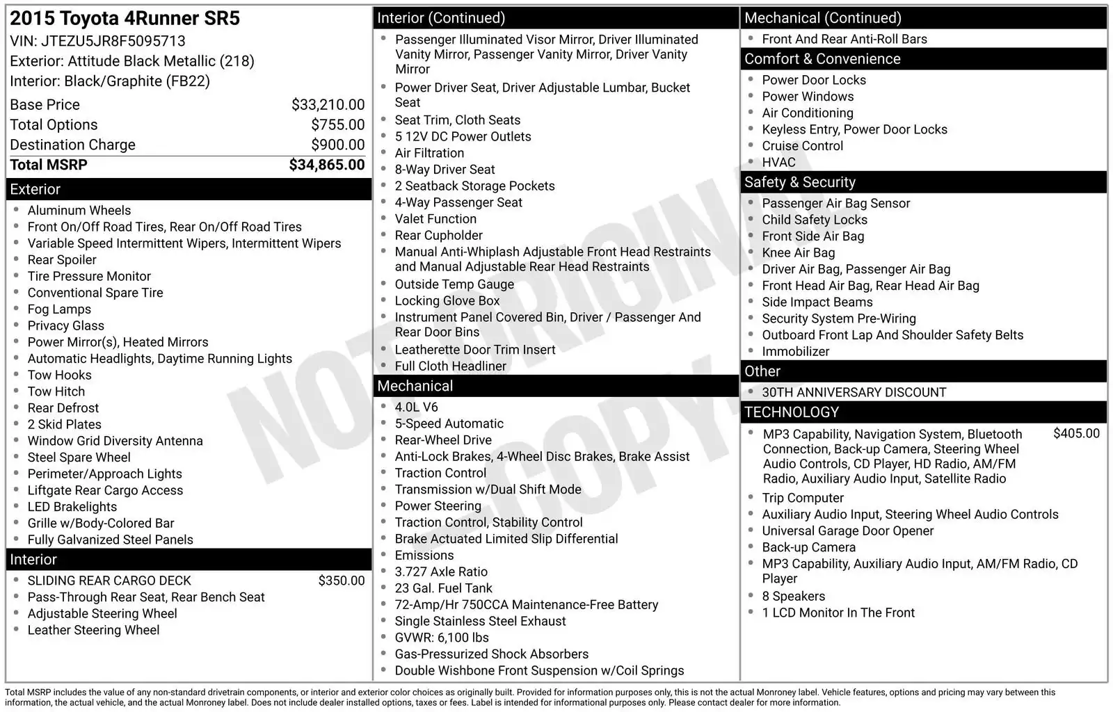 2015 Toyota 4Runner SR5 V6's photo