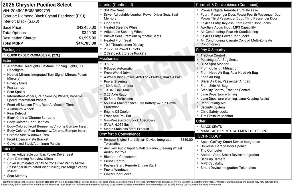 2025 Chrysler Pacifica Select photo 3