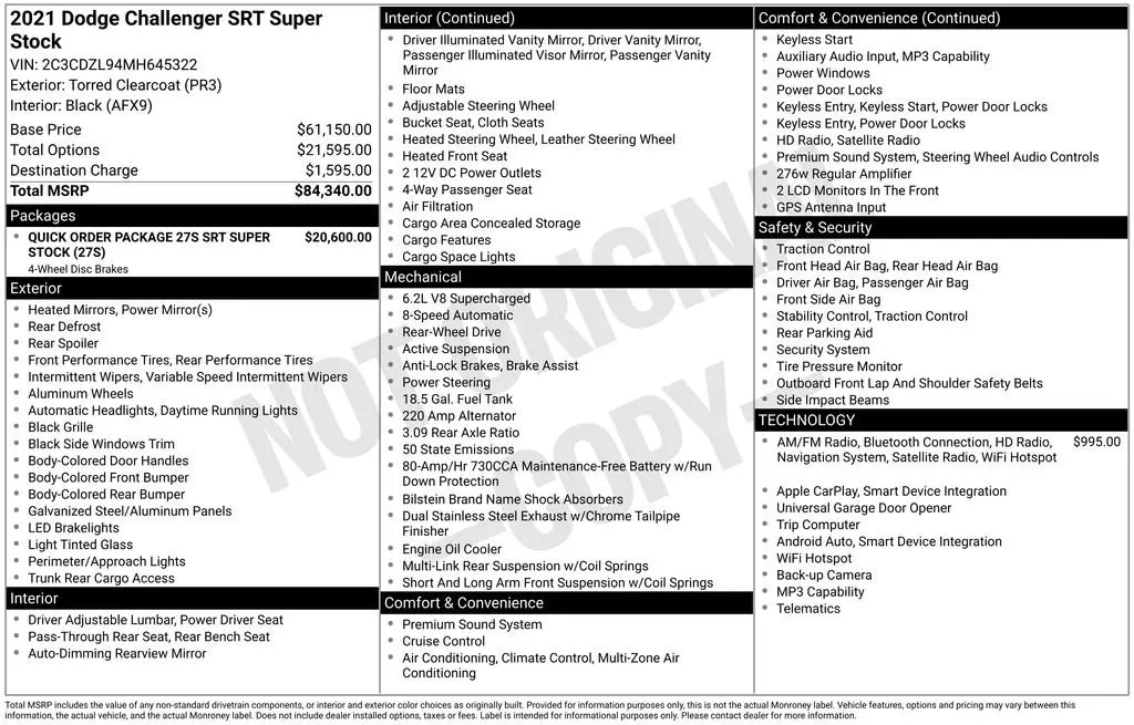 2021 Dodge Challenger SRT Hellcat Redeye Auto photo 5