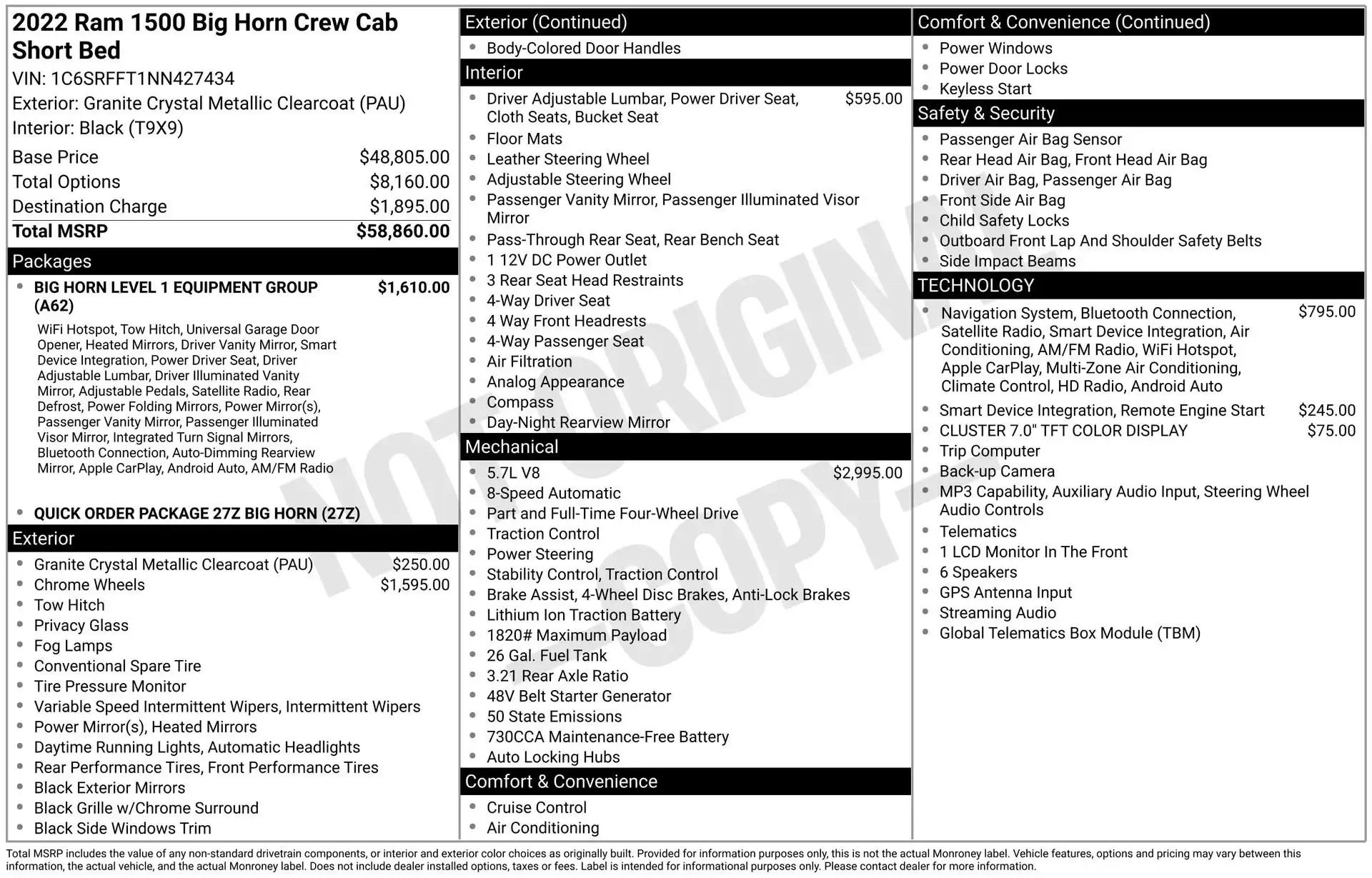 2022 RAM 1500 Big Horn/Lone Star 4x4 Crew Cab 5'7's photo