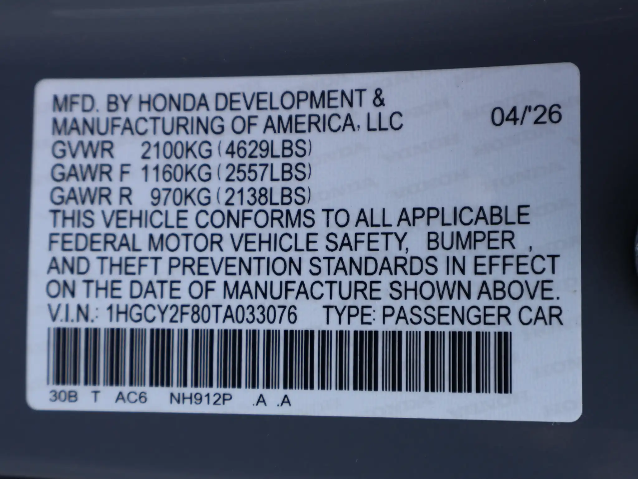 2026 Honda Accord Hybrid Touring's photo