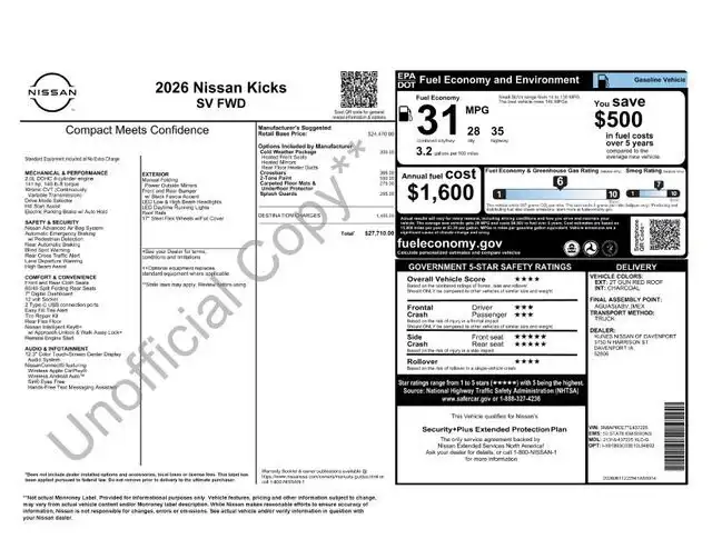 2026 Nissan Kicks 2.0 SV's photo