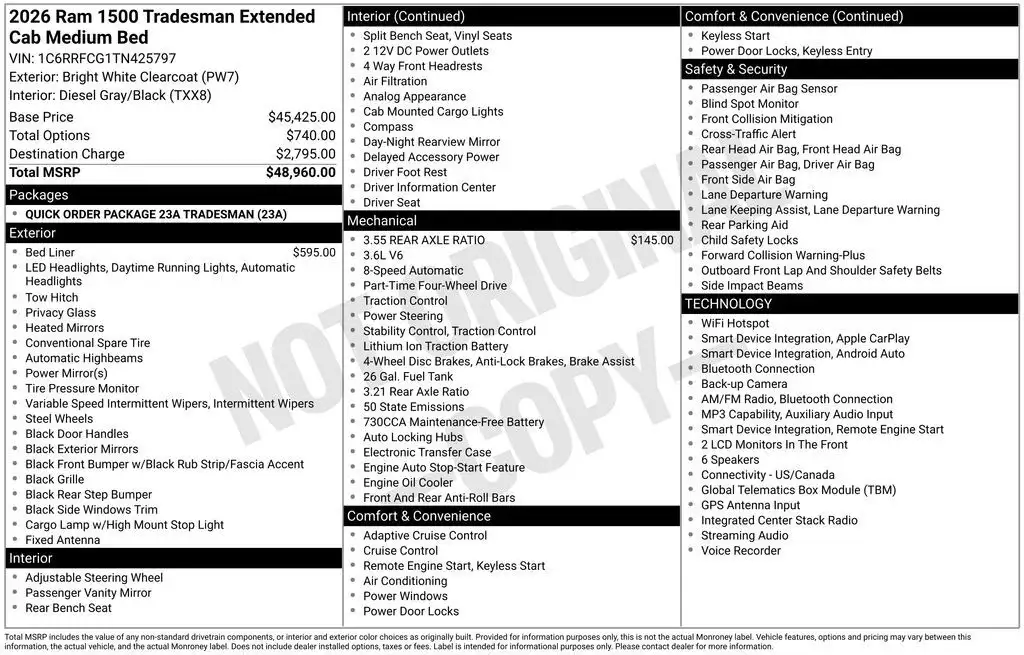 2026 RAM 1500 Tradesman 4WD Quad Cab 6'4's photo