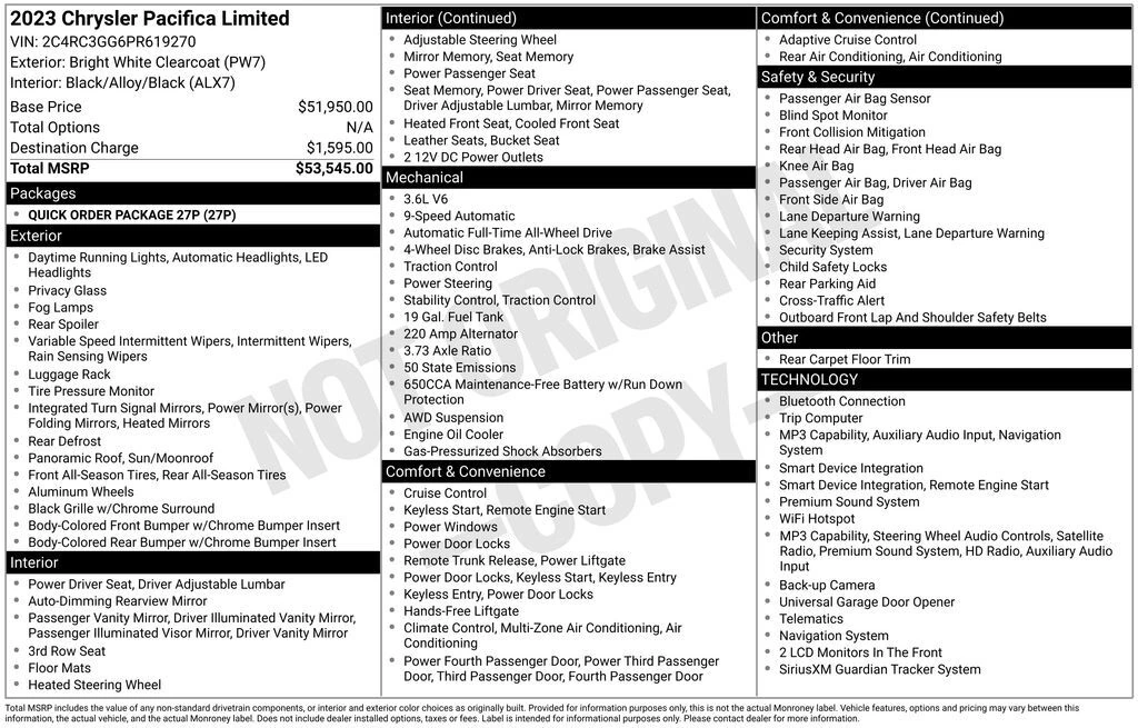 2023 Chrysler Pacifica Limited AWD's photo