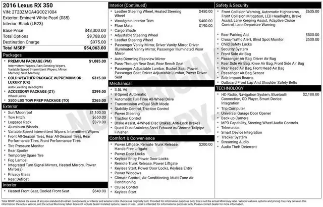 2016 Lexus RX 350 350 4x4's photo