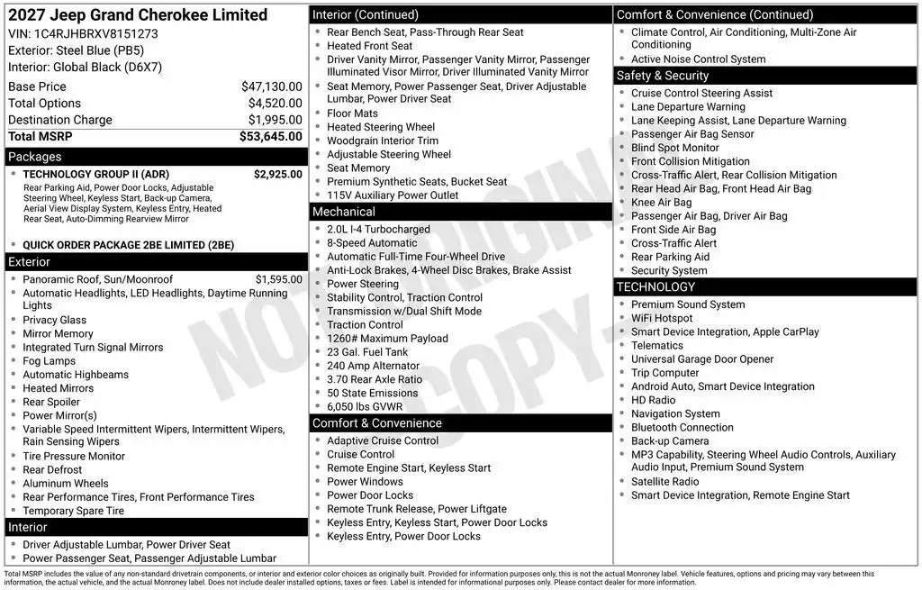 2027 Jeep Grand Cherokee Limited 4WD's photo