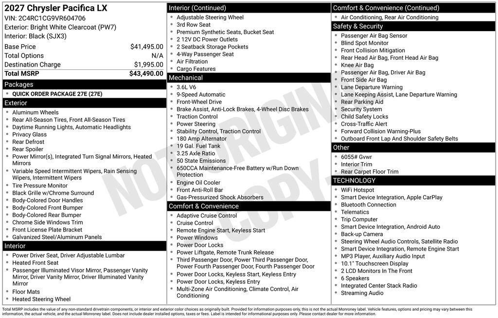 2027 Chrysler Voyager LX's photo