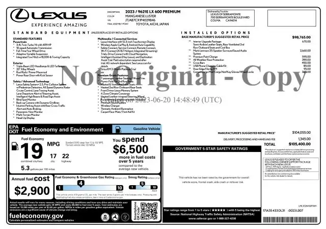 2023 Lexus LX 600 600 Premium's photo