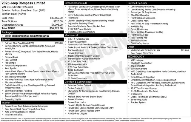 2026 Jeep Compass Limited 4X4's photo