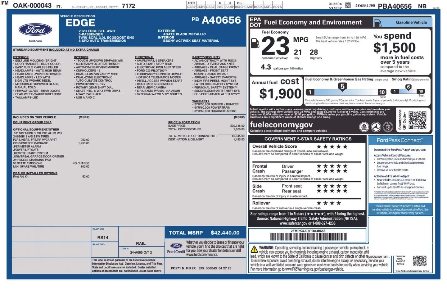 2023 Ford Edge SEL AWD's photo