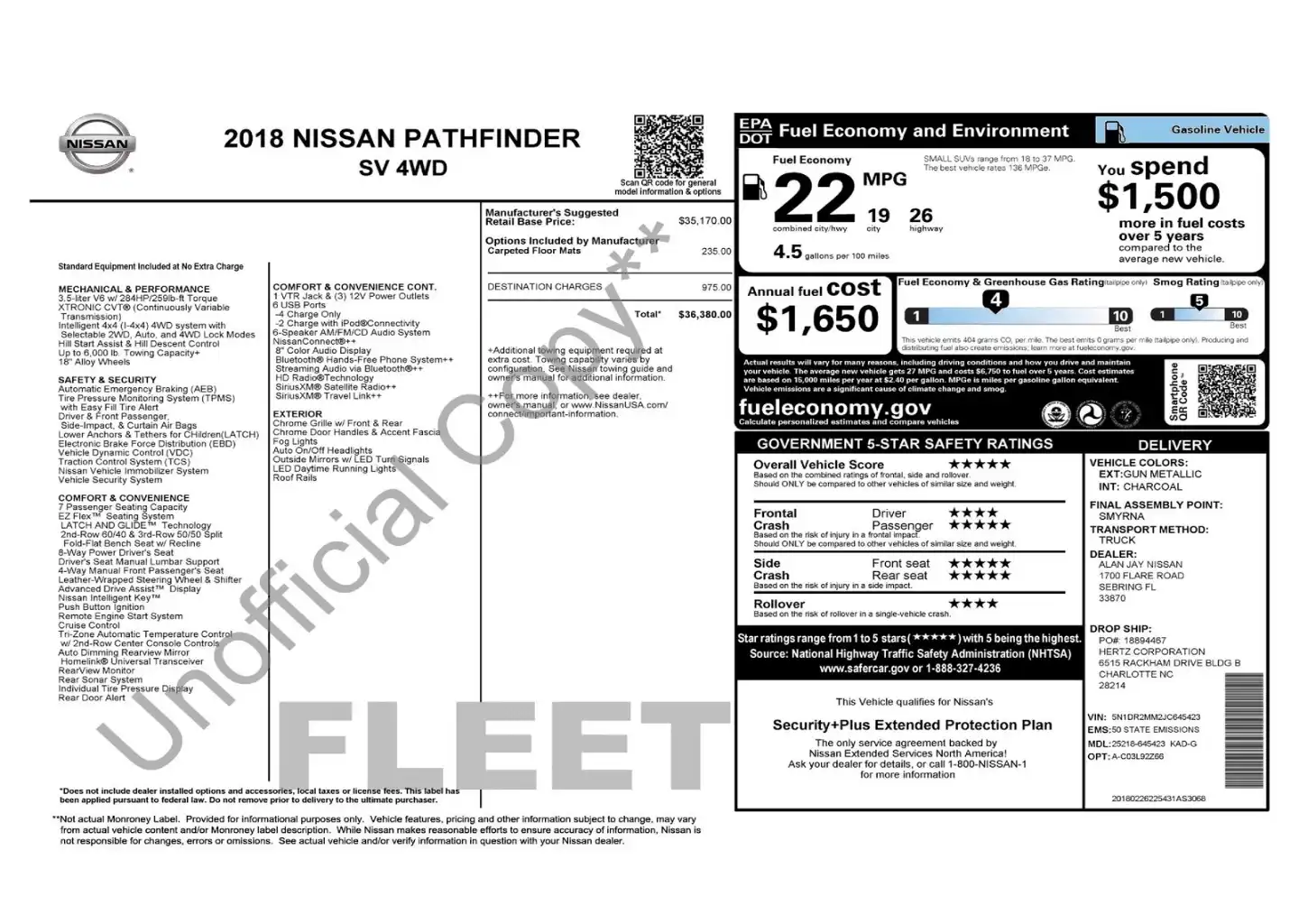 2018 Nissan Pathfinder SV 4WD's photo