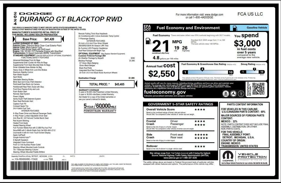 2024 Dodge Durango GT RWD's photo