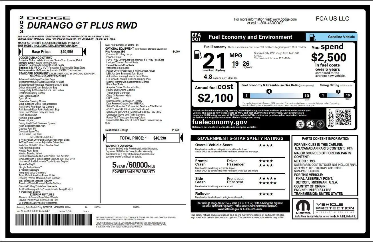2023 Dodge Durango GT RWD Plus's photo