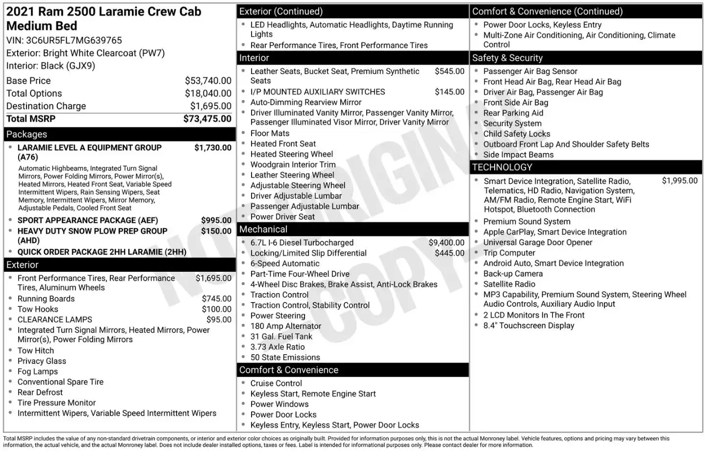 2021 RAM 2500 Laramie 4WD Crew Cab SWB's photo