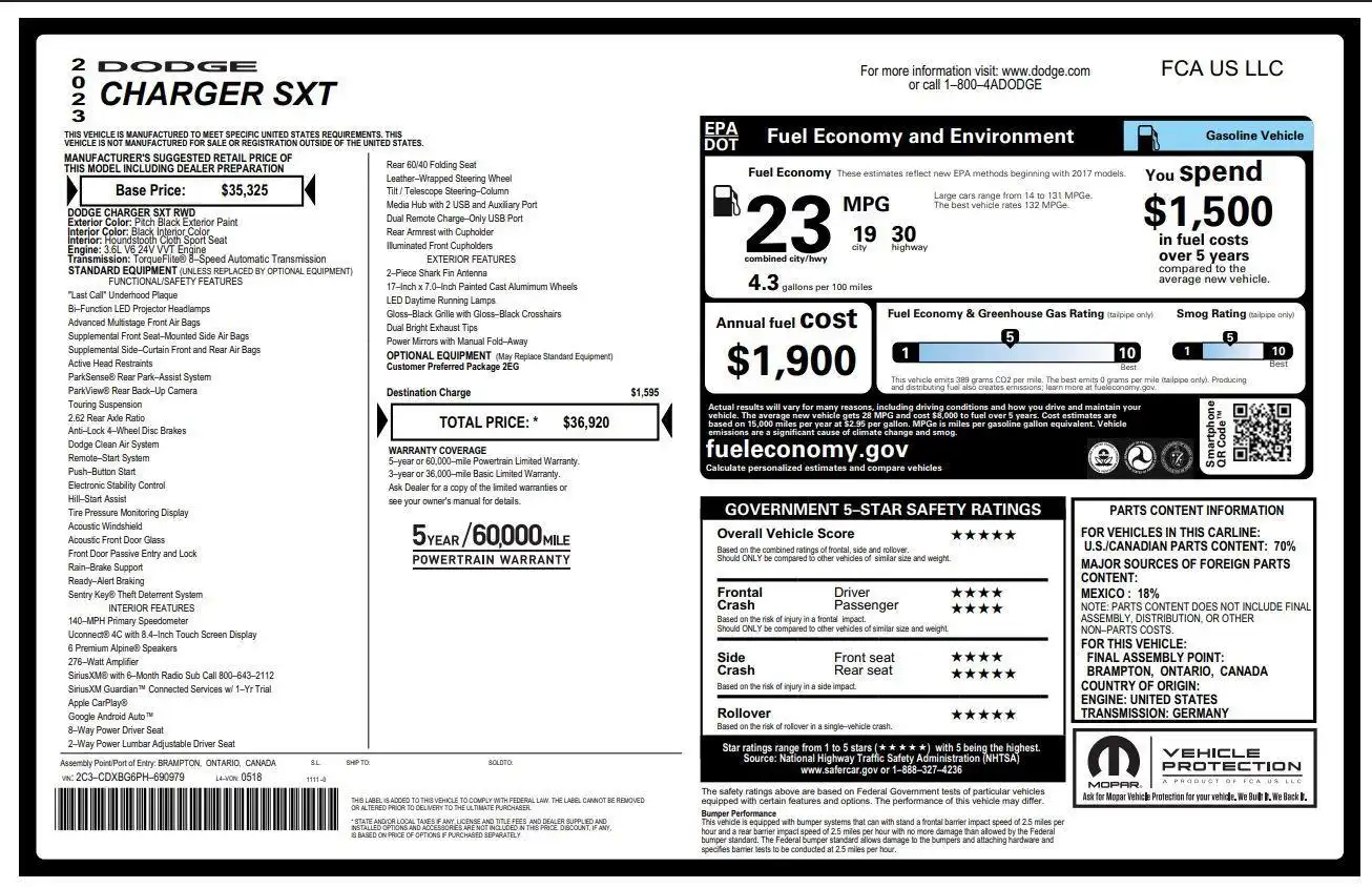 2023 Dodge Charger SXT's photo
