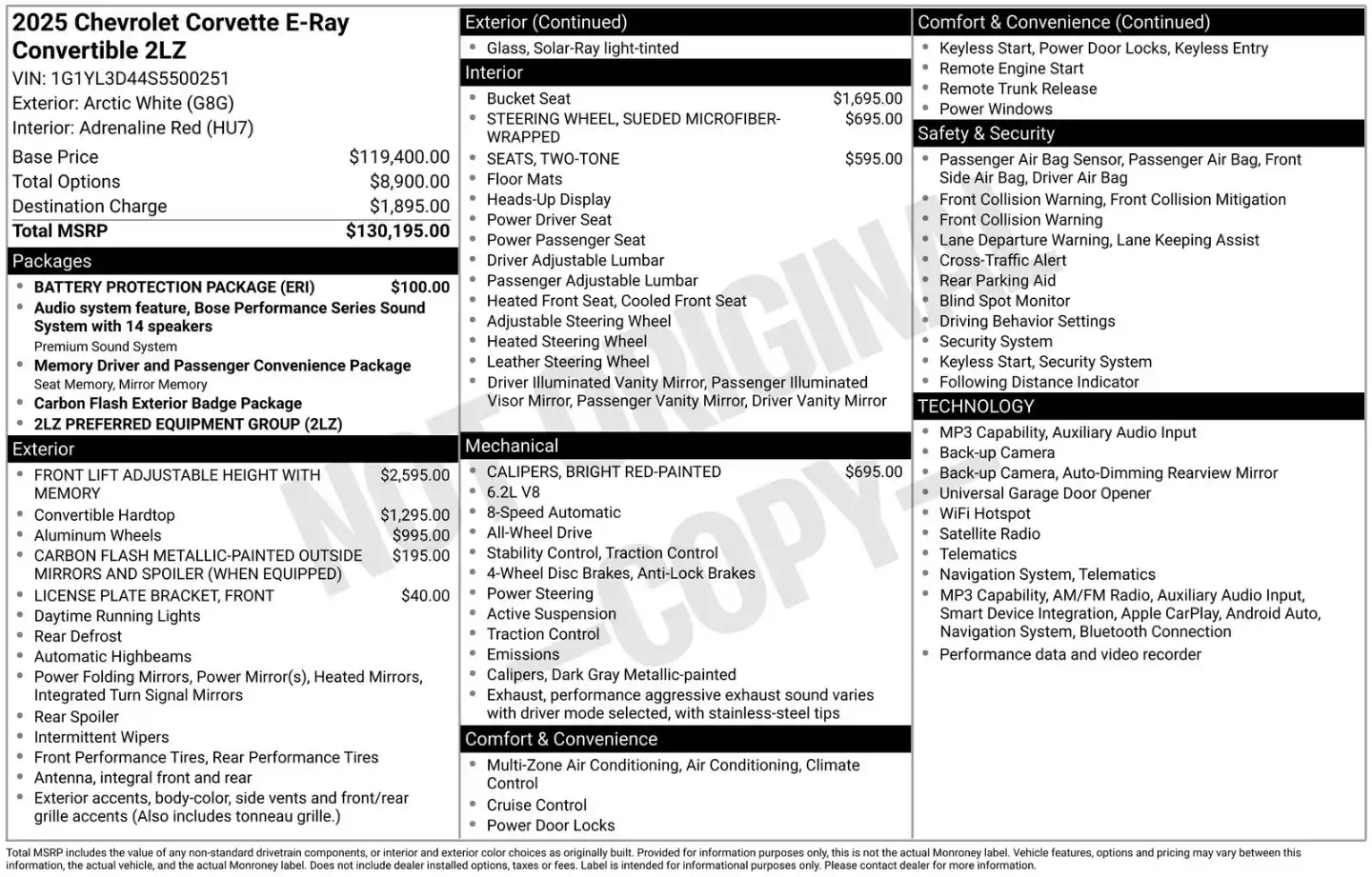 2025 Chevrolet Corvette E-Ray Convertible 2LZ's photo