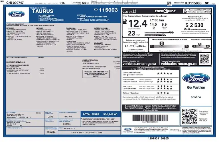 2019 Ford Taurus Limited AWD's photo