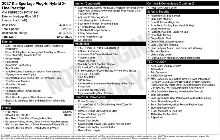 2027 Kia Sportage 1.6 PHEV X-Line AWD Auto Prestige's photo