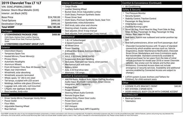 2019 Chevrolet Trax LT AWD's photo