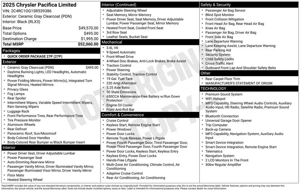 2025 Chrysler Pacifica Limited's photo