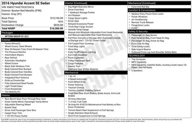 2016 Hyundai Accent SE 6AT 4-Door's photo