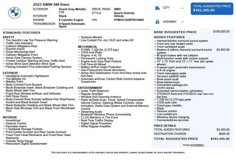 2023 BMW XM Base photo 3
