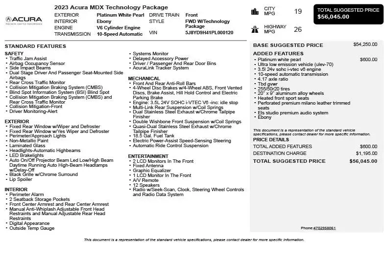 2023 Acura MDX Technology Package photo 3