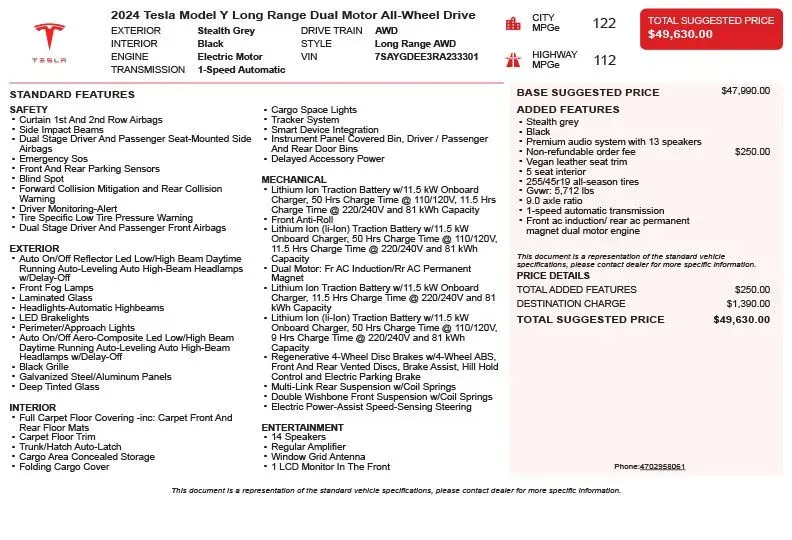 2024 Tesla Model Y Long Range Dual Motor AWD photo 3