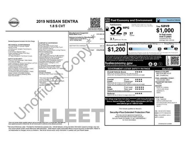 2019 Nissan Sentra S CVT's photo