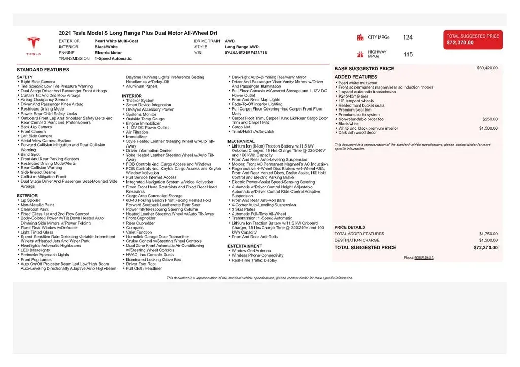 2021 Tesla Model S Long Range Plus photo 3