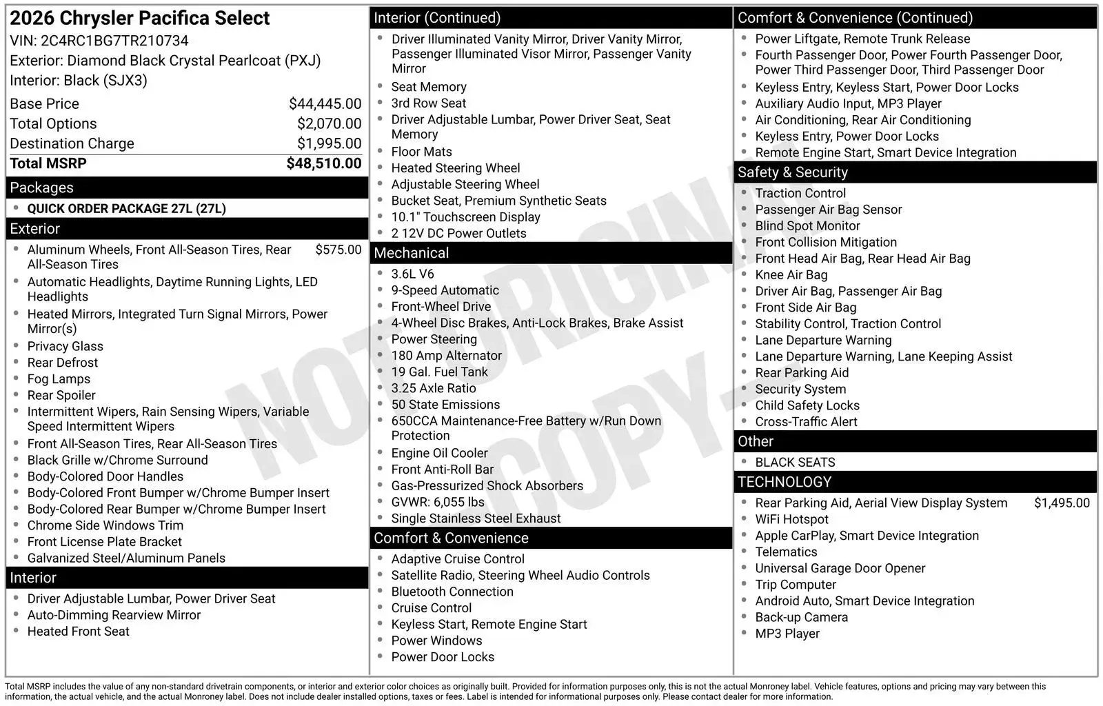 2026 Chrysler Pacifica Select photo 5