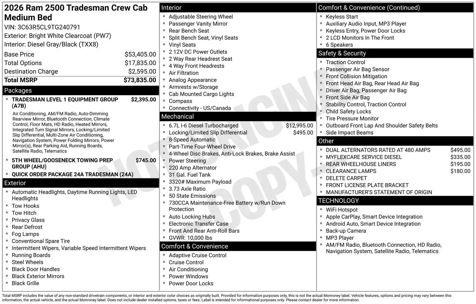 2026 RAM 2500 Tradesman 4WD Crew Cab SWB photo 5