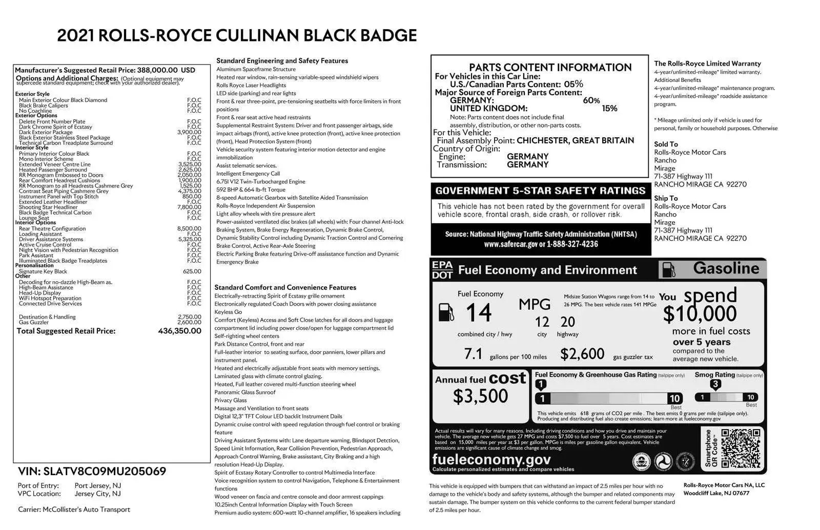 2021 Rolls-Royce Cullinan Base photo 3