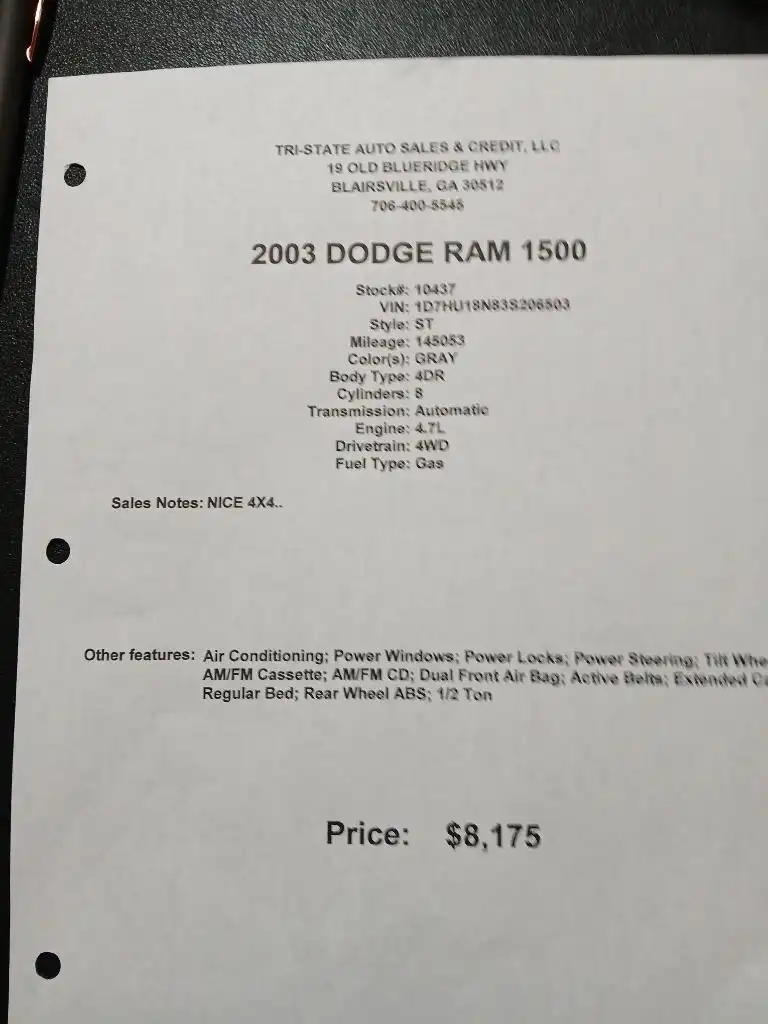 2003 Dodge Ram 1500 Laramie 4X4 Quad Cab SWB's photo